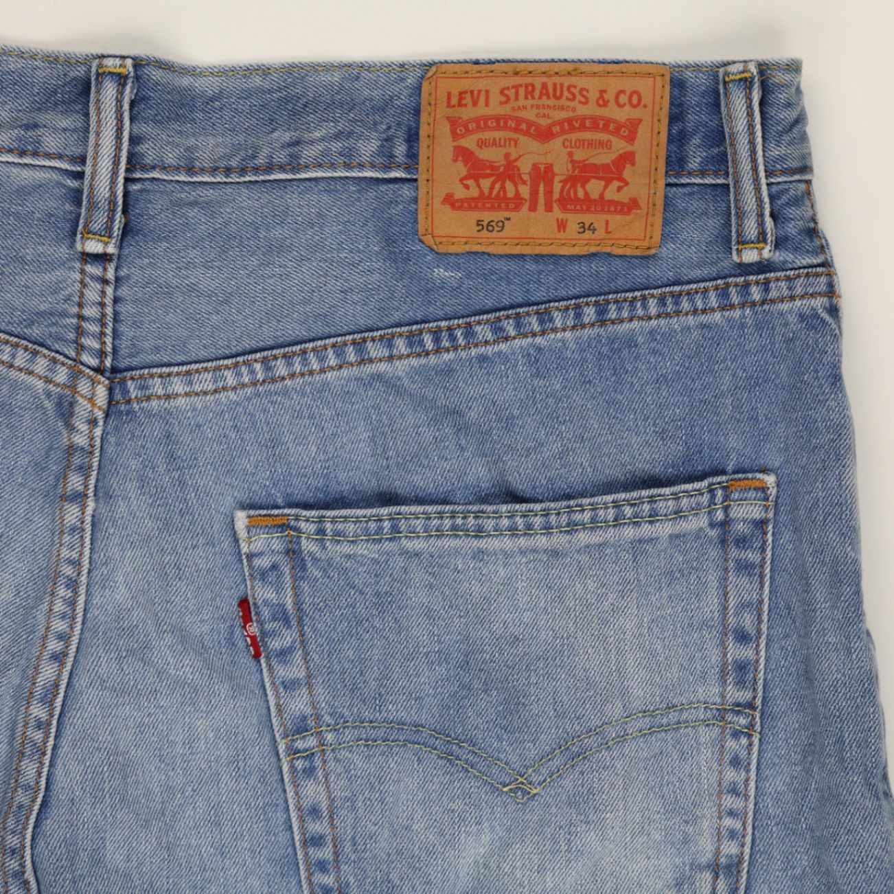 Levi's 569 Men's Light Blue Denim Shorts Size 34 100% Cotton