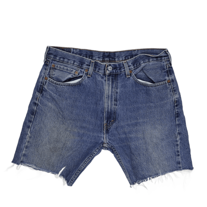 Levi's 505 Vintage Blue Denim Shorts W38 L30 Cotton Distressed
