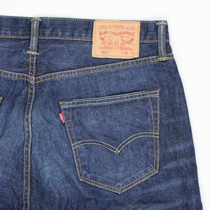 Levi's 501 Men's Vintage Denim Shorts Blue W36 100 Percent Cotton 11 Inch Inseam