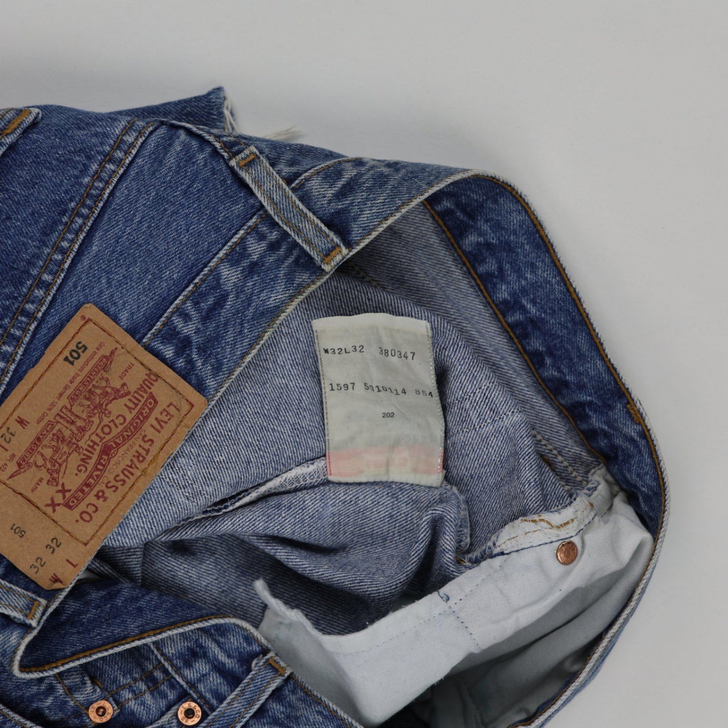 LEVI'S 501 Vintage Denim Shorts Blue W32 L32 Cotton Used Very Good