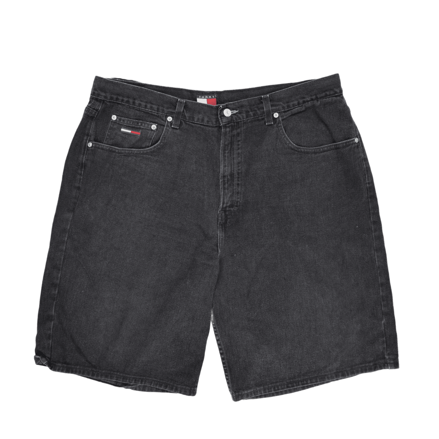 Tommy Hilfiger Jeans Black Denim Shorts W34 Cotton Vintage Style