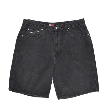 Tommy Hilfiger Jeans Black Denim Shorts W34 Cotton Vintage Style