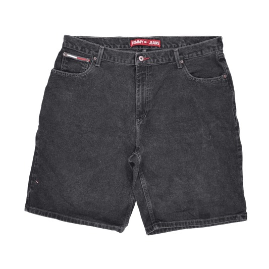 Tommy Jeans Vintage Black Denim Shorts Size 40 XL Cotton Denim