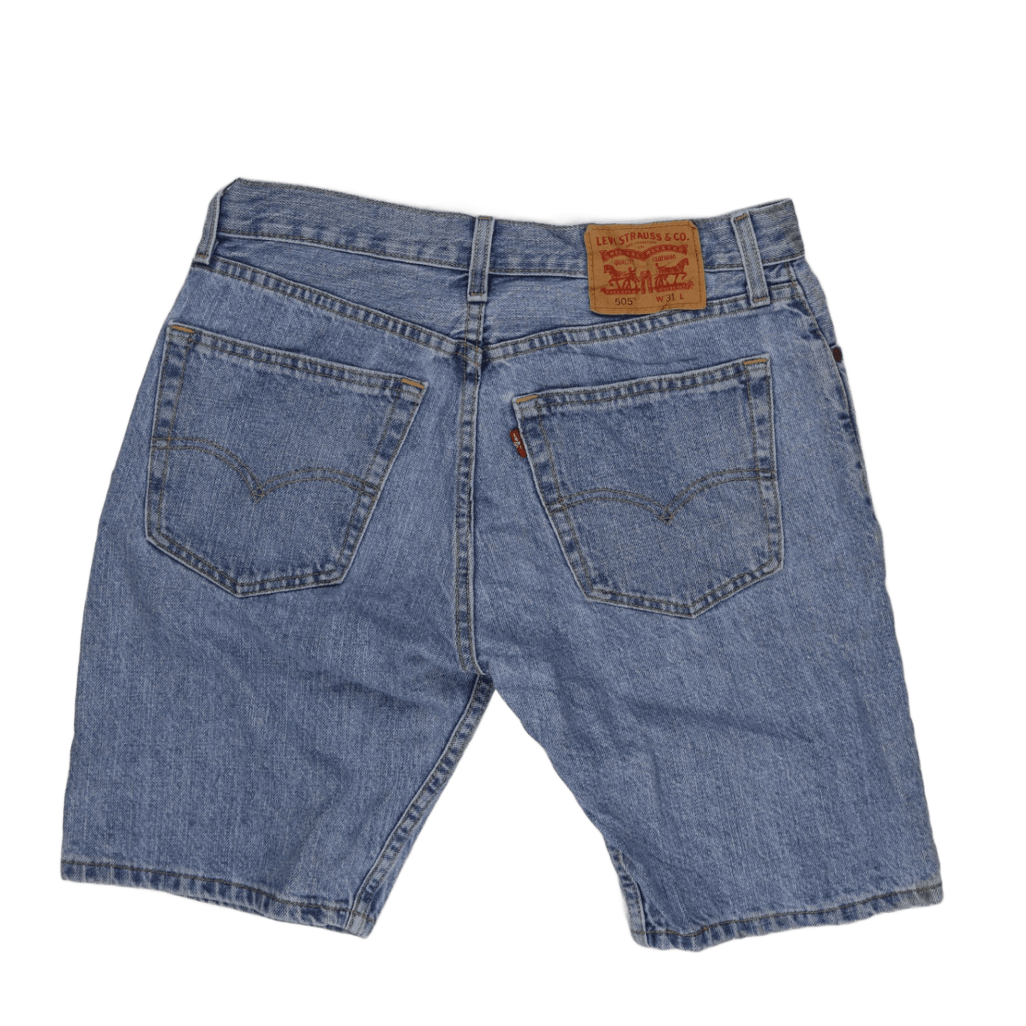 Levi's 505 WaterLess Denim Shorts Mid Blue W31 Cotton Vintage
