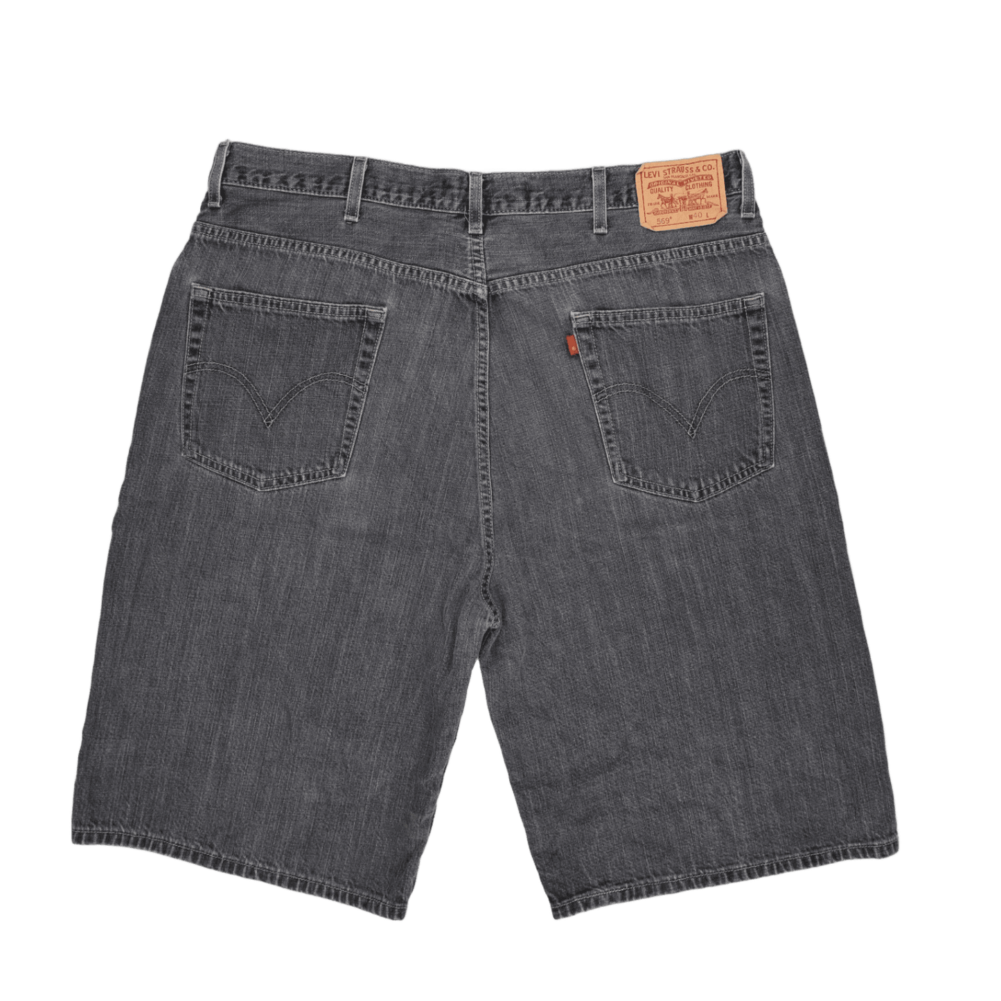 Levi's 569 Loose Fit Denim Shorts Charcoal Grey W40 100 Percent Cotton