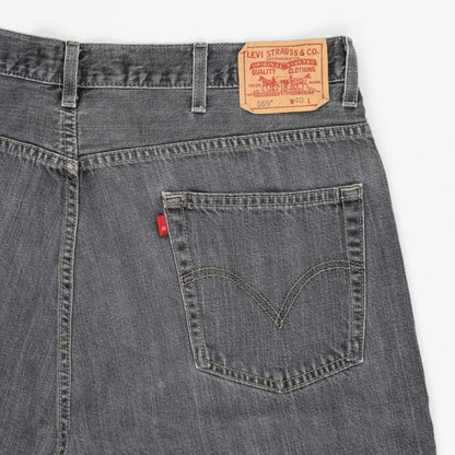 Levi's 569 Loose Fit Denim Shorts Charcoal Grey W40 100 Percent Cotton