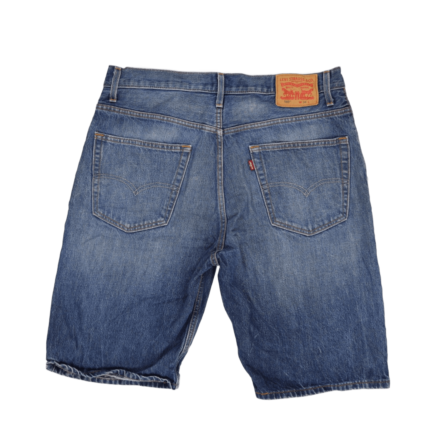Levi's 569 Loose Fit Denim Shorts Blue W34 100 Cotton Vintage