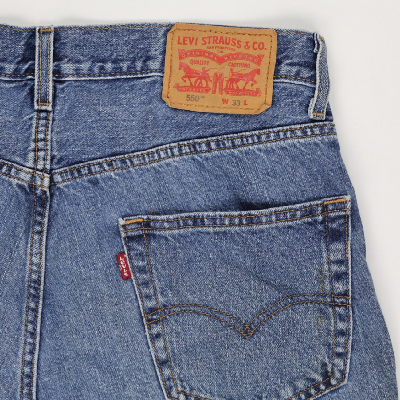 Levi's 550 Waterless Blue Denim Shorts W33 Cotton Vintage