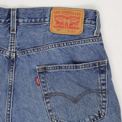 Levi's 550 Waterless Blue Denim Shorts W33 Cotton Vintage