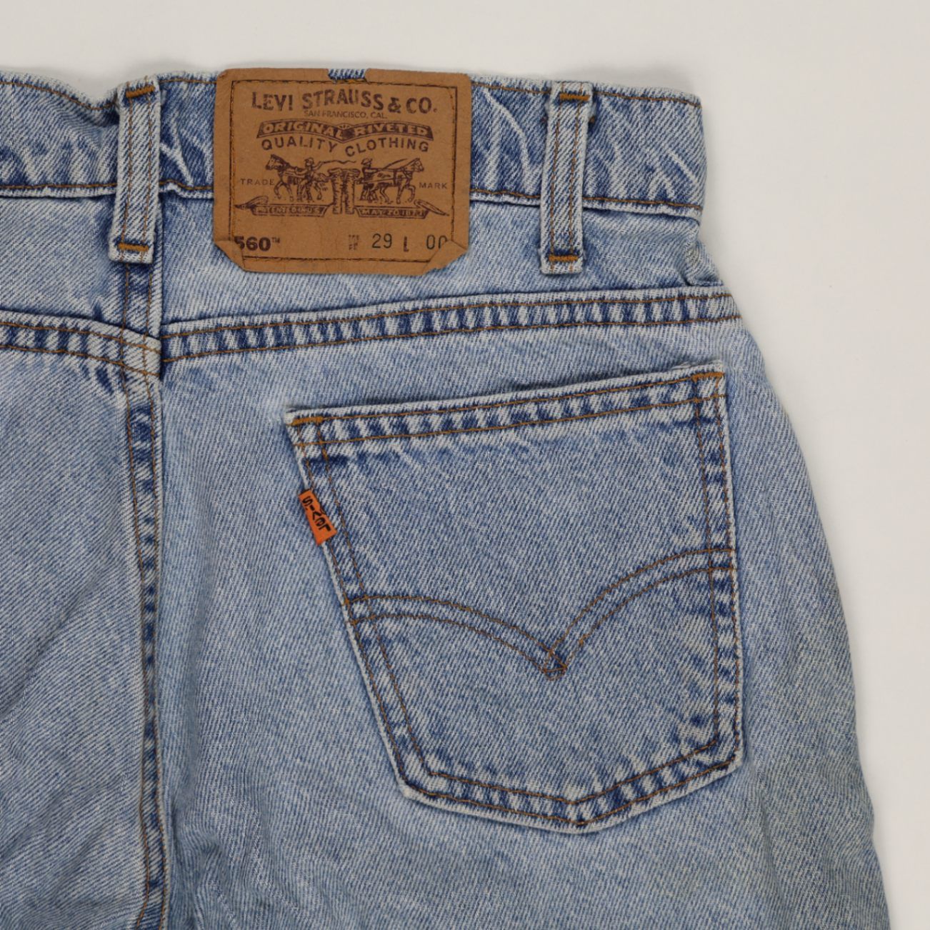 Levi's 560 Vintage Light Blue Denim Shorts Relaxed Fit W29 Cotton