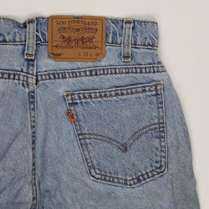 Levi's 560 Vintage Light Blue Denim Shorts Relaxed Fit W29 Cotton