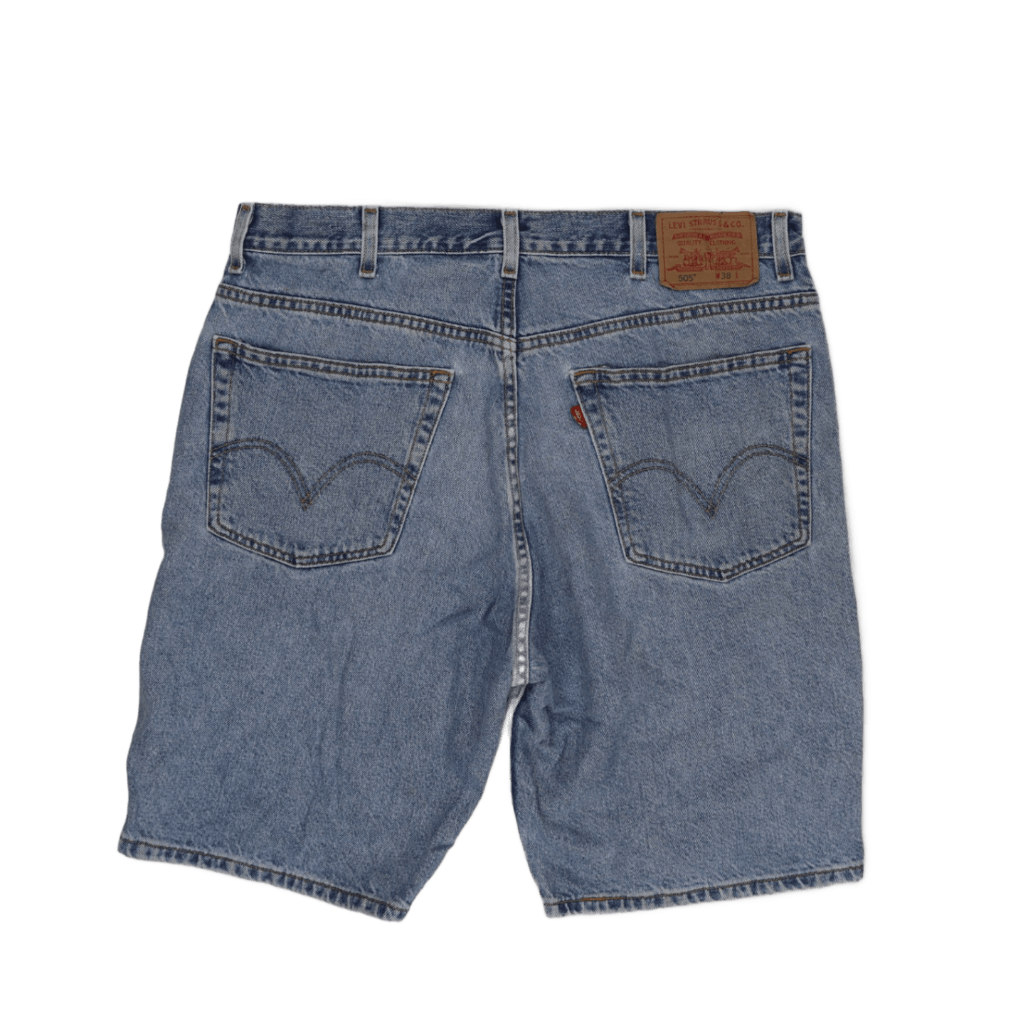 Levi's 505 Regular Fit Denim Shorts Light Blue W38 L Vintage 100 Cotton