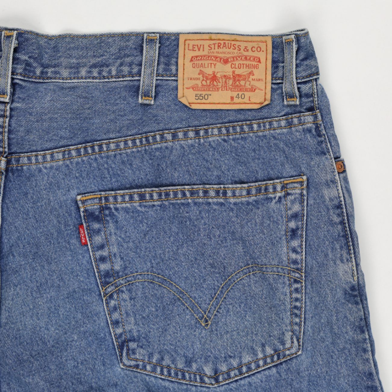 Levi's 550 Relaxed Fit Men's Denim Shorts Blue W40 100% Cotton Vintage