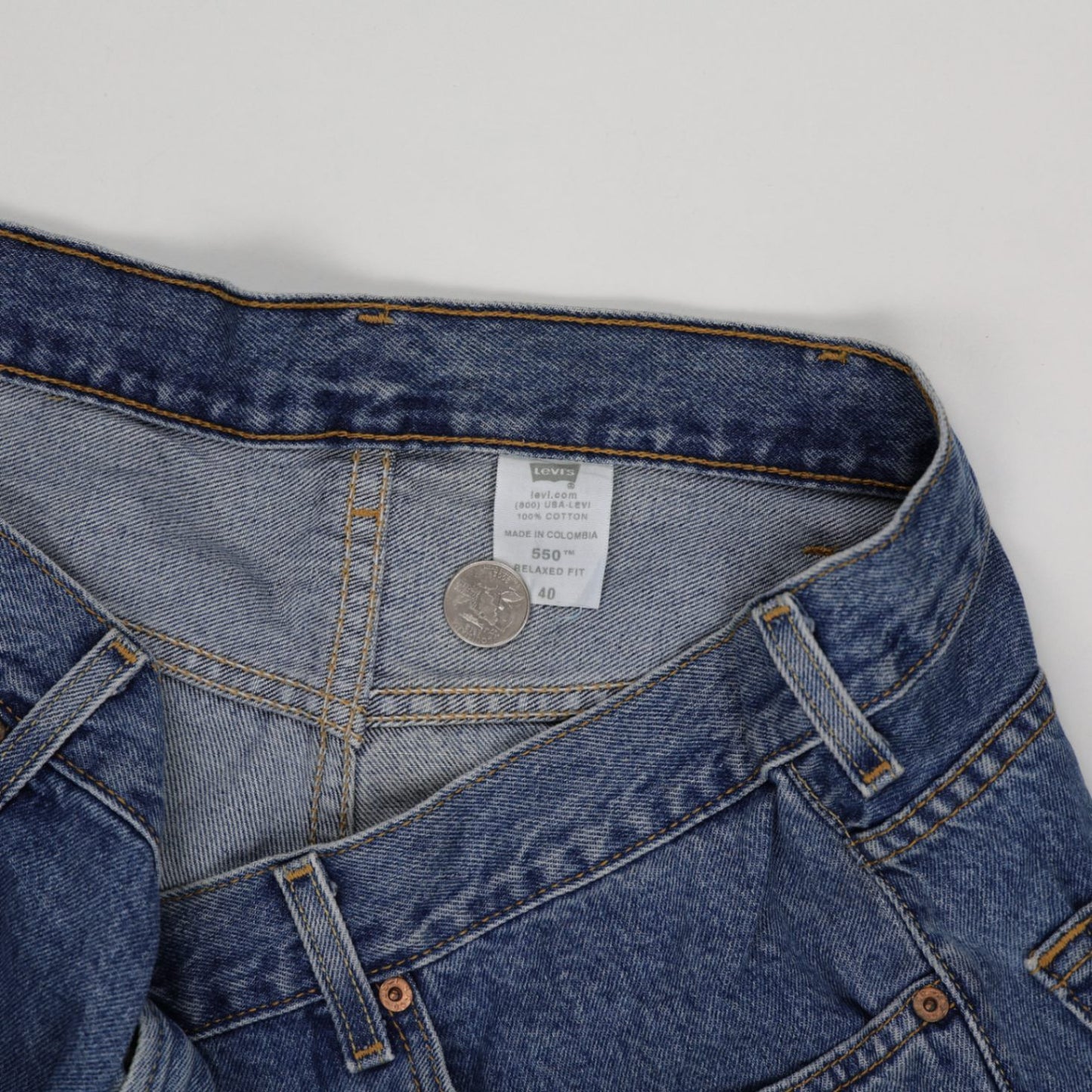 Levi's 550 Relaxed Fit Men's Denim Shorts Blue W40 100% Cotton Vintage