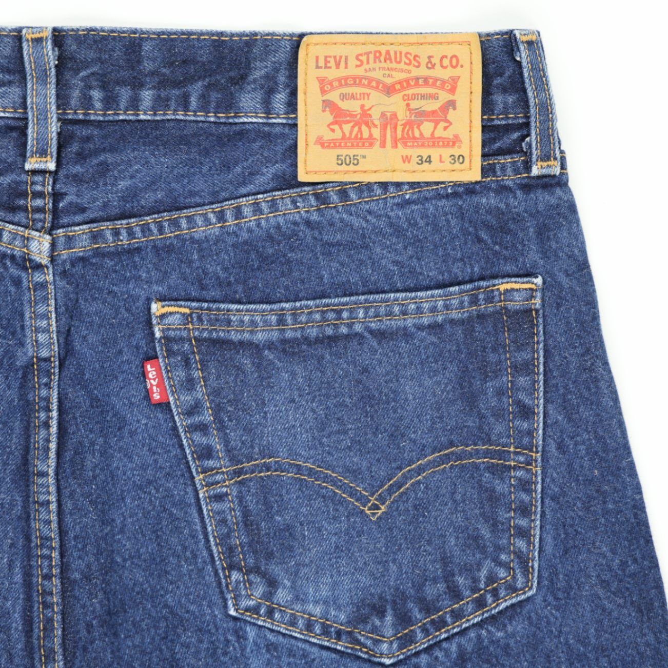 Levi's 505 Vintage Men's Denim Shorts Blue W34 Cotton 9 In Inseam