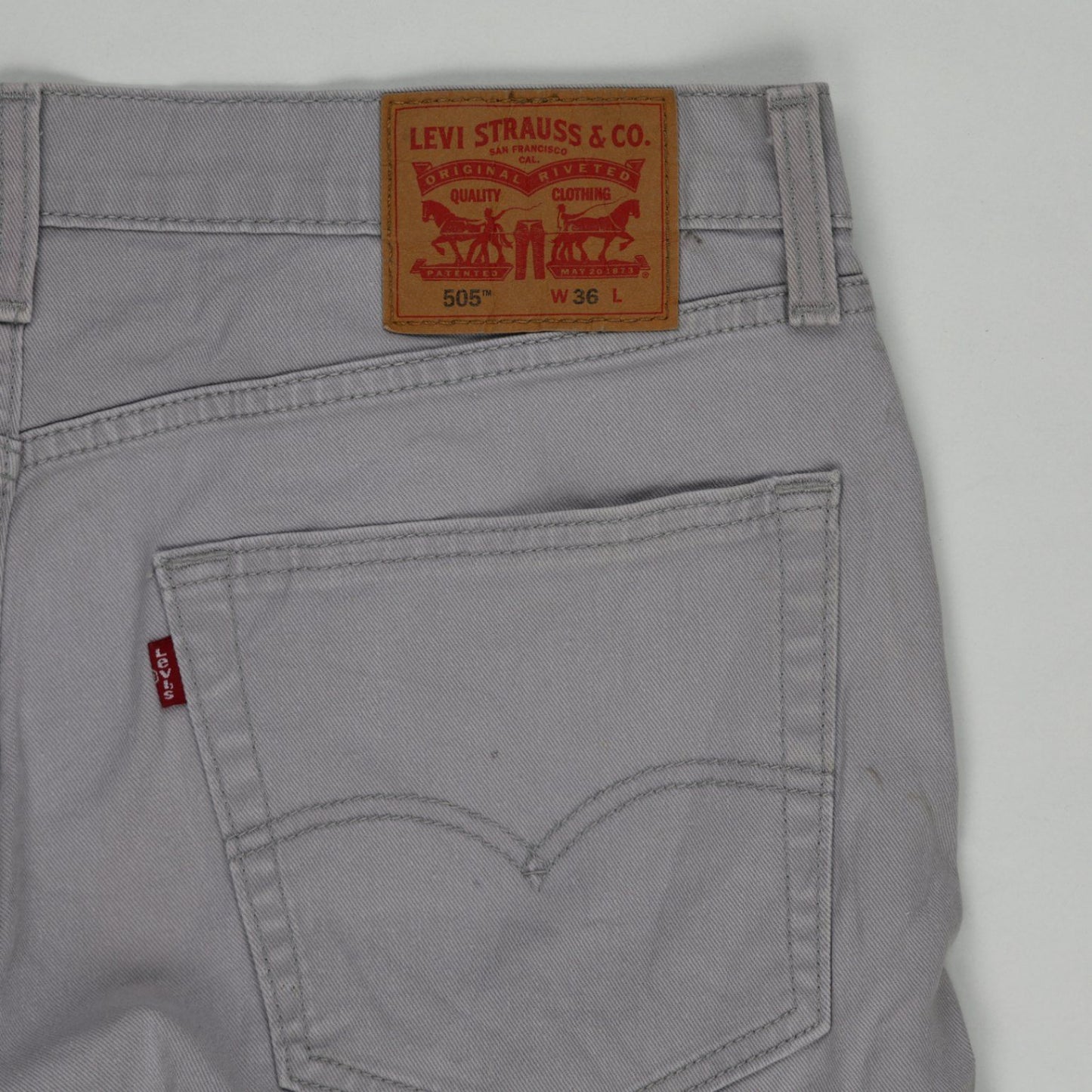 Levi's 505 Grey Denim Shorts W36 9 In Inseam 100 Percent Cotton Men's Clothing