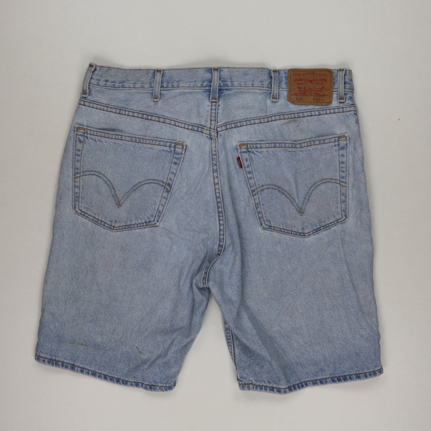 Levi's 505 Vintage Light Blue Denim Shorts W38 L 100 Cotton