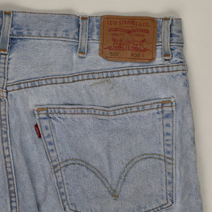 Levi's 505 Vintage Light Blue Denim Shorts W38 L 100 Cotton
