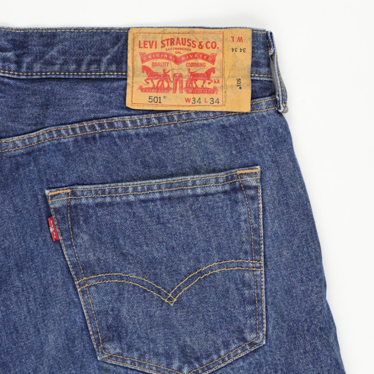 Levi's 501 Vintage Denim Shorts Blue W34 L34 Cotton