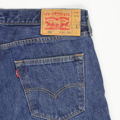 Levi's 501 Vintage Denim Shorts Blue W34 L34 Cotton