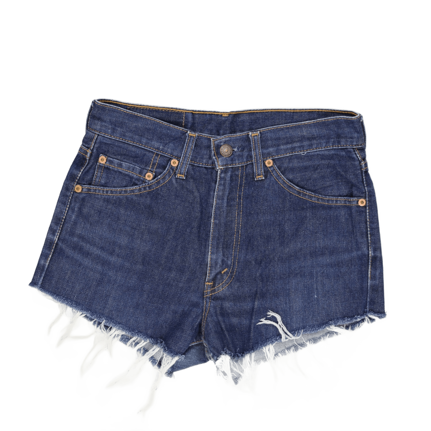 Levi's Women's High Waist Distressed Denim Shorts Blue Size 28 Cotton