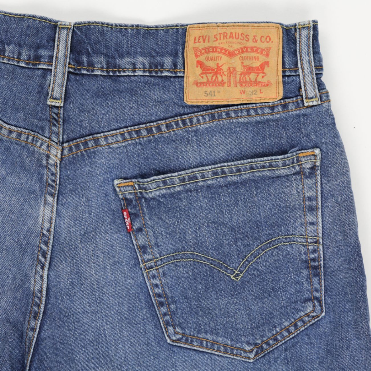 Levi's 541 Vintage High Rise Blue Denim Cut Off Shorts W32 UK 14 Cotton