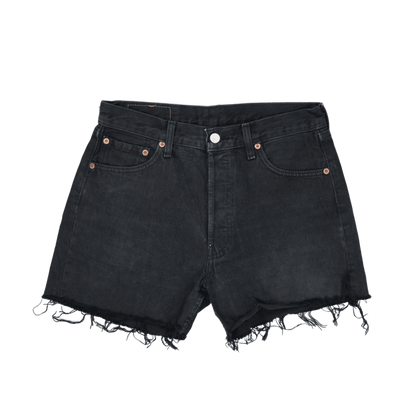 Levi's 501 Vintage Black Denim Women's Cutoff Shorts W30 100% Cotton