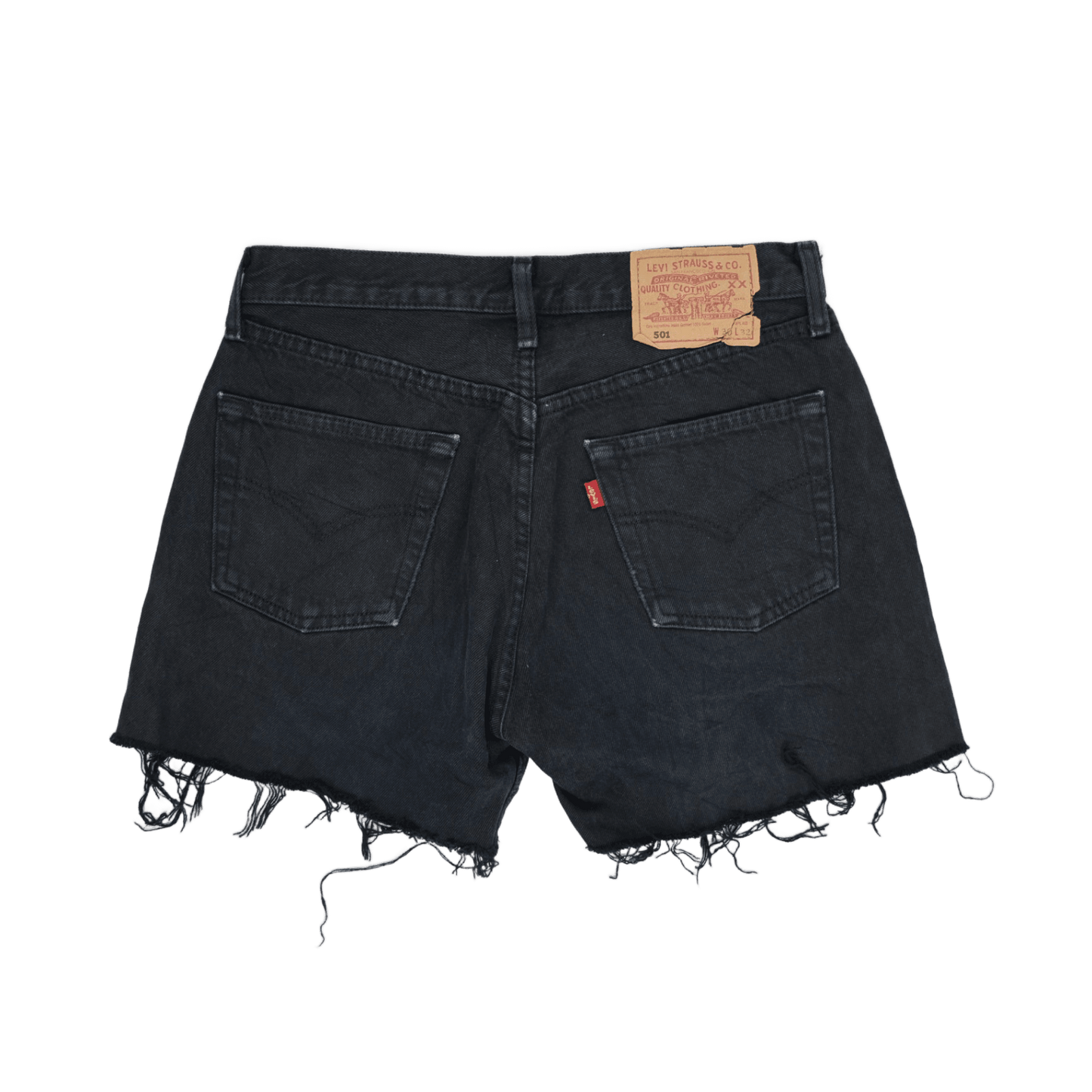 Levi's 501 Vintage Black Denim Women's Cutoff Shorts W30 100% Cotton