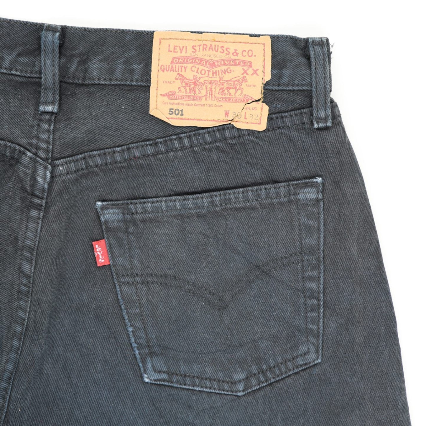 Levi's 501 Vintage Black Denim Women's Cutoff Shorts W30 100% Cotton