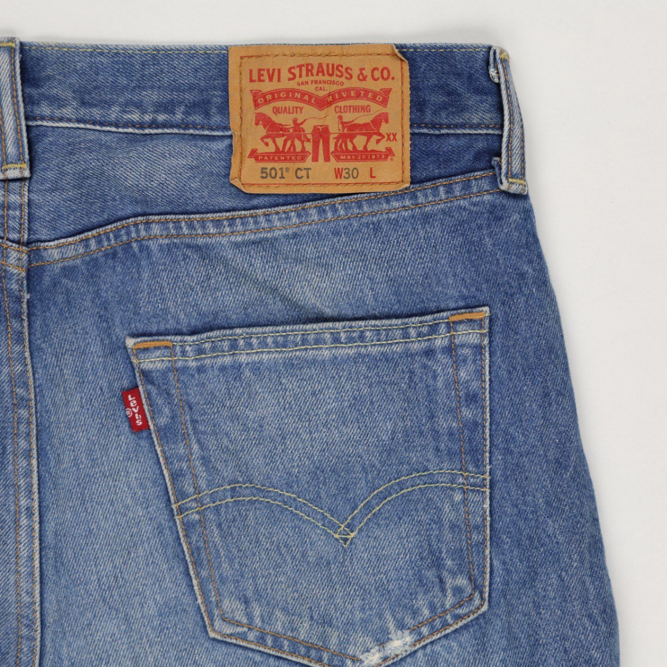 Levi's 501 CT Vintage Blue Denim Shorts W30 100% Cotton
