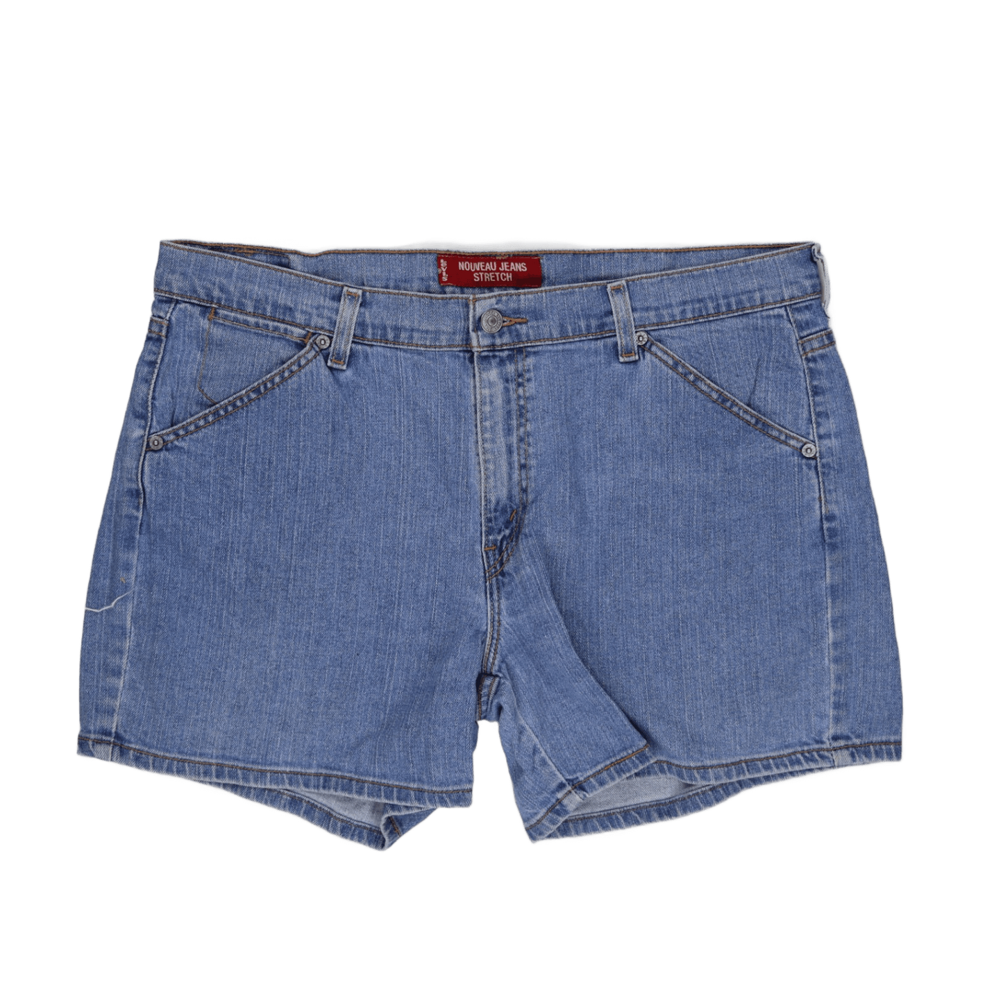 Levi's Women's 9 Inch Inseam Light Blue Denim Shorts Size 14 MIS 99 Percent Cotton 1 Percent Lycra Spandex