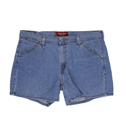 Levi's Women's 9 Inch Inseam Light Blue Denim Shorts Size 14 MIS 99 Percent Cotton 1 Percent Lycra Spandex