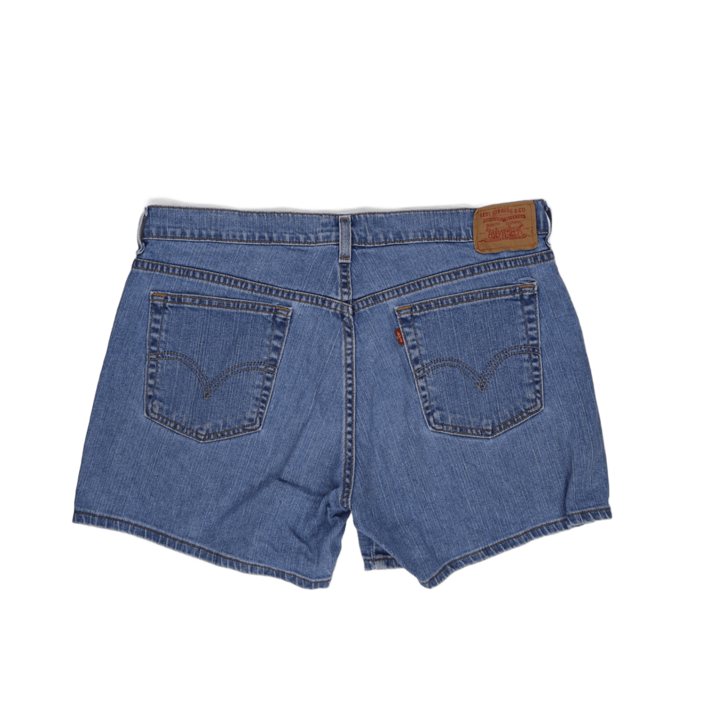 Levi's Women's 9 Inch Inseam Light Blue Denim Shorts Size 14 MIS 99 Percent Cotton 1 Percent Lycra Spandex