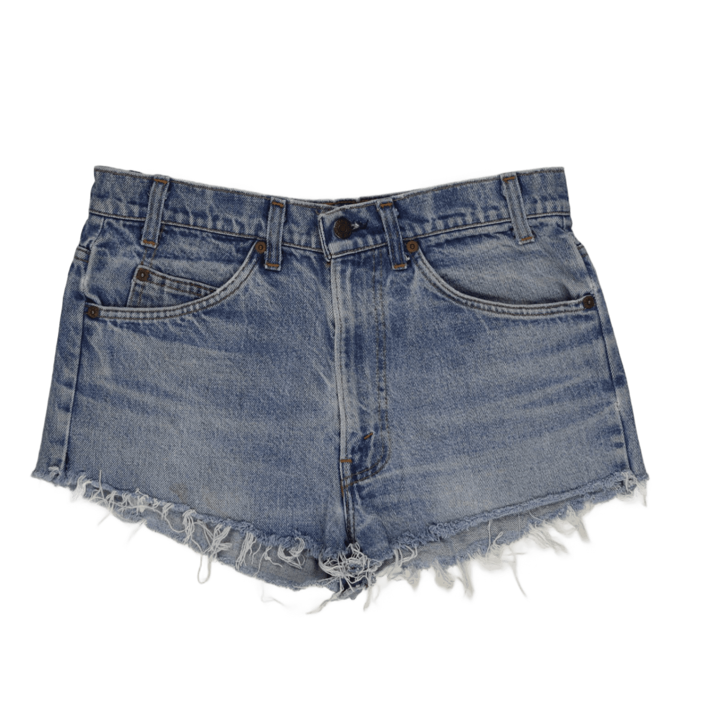Levi's Blue Vintage Distressed High Waisted Denim Shorts W33 Cotton Denim