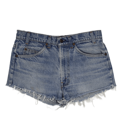Levi's Blue Vintage Distressed High Waisted Denim Shorts W33 Cotton Denim