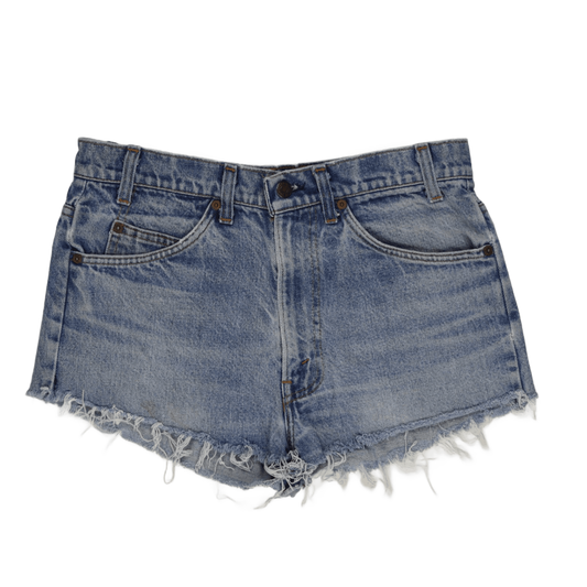 Levi's Blue Vintage Distressed High Waisted Denim Shorts W33 Cotton Denim