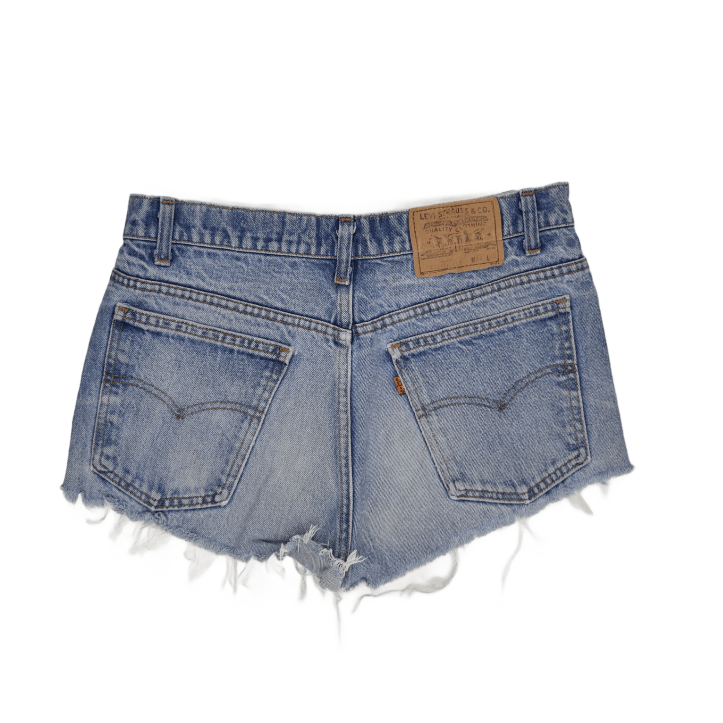 Levi's Blue Vintage Distressed High Waisted Denim Shorts W33 Cotton Denim