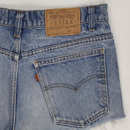 Levi's Blue Vintage Distressed High Waisted Denim Shorts W33 Cotton Denim
