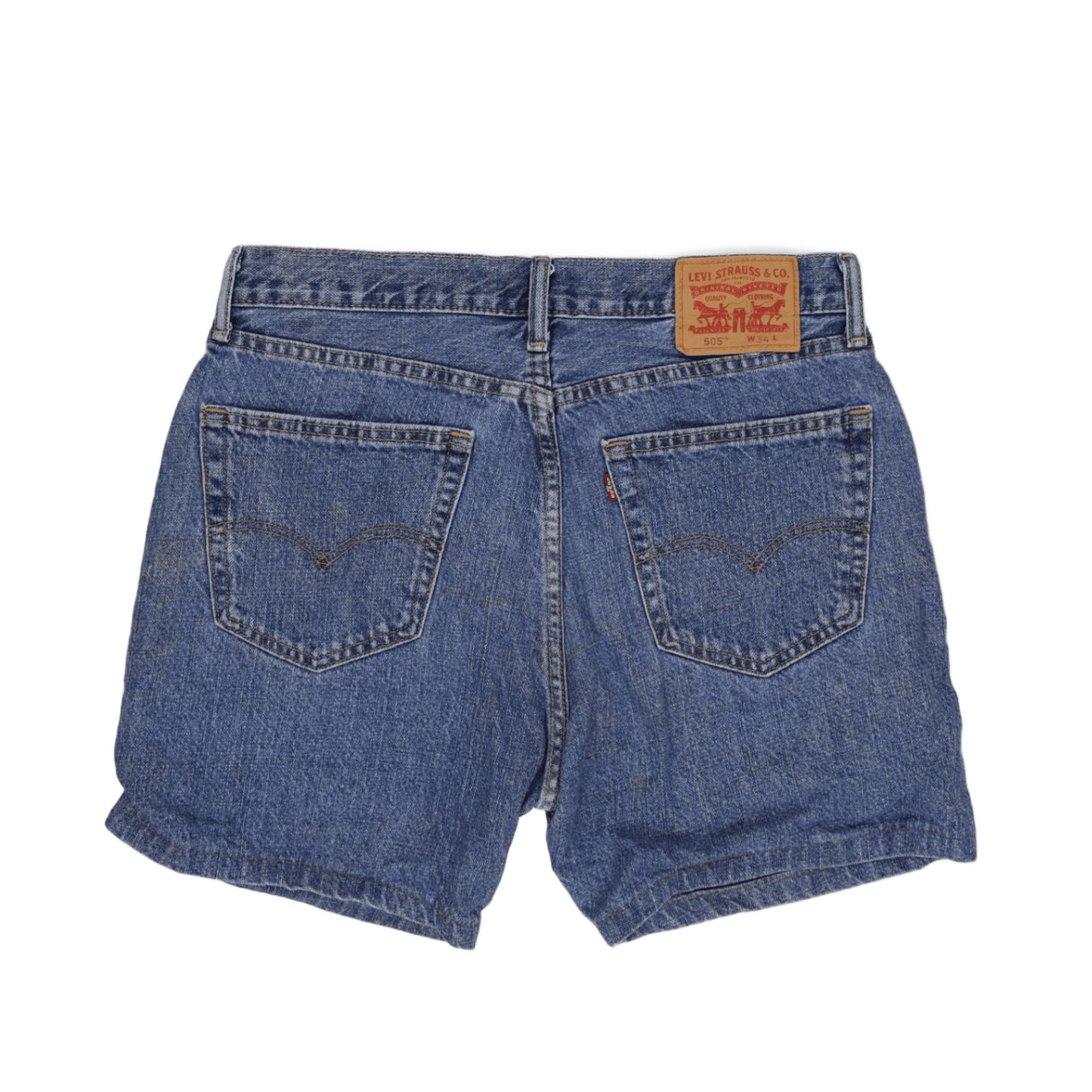 Levi's 505 Classic Blue Denim Shorts W34 Cotton Vintage Style