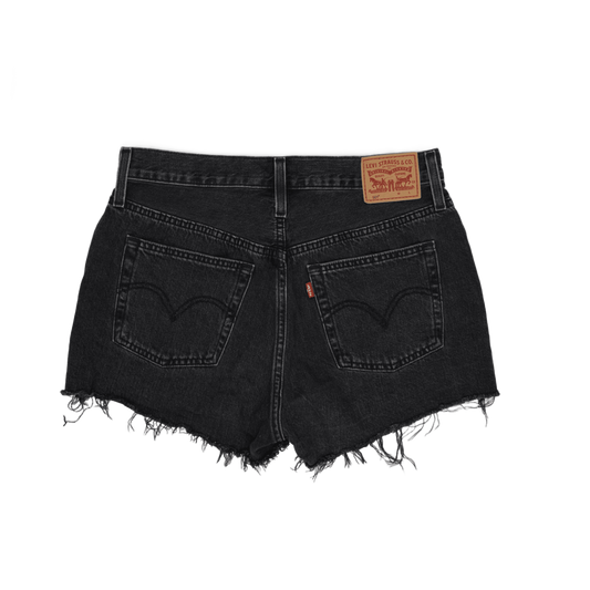 Levi's 501 Women's Black Denim High Waist Shorts W27 L27 100% Cotton Vintage Distressed Hem