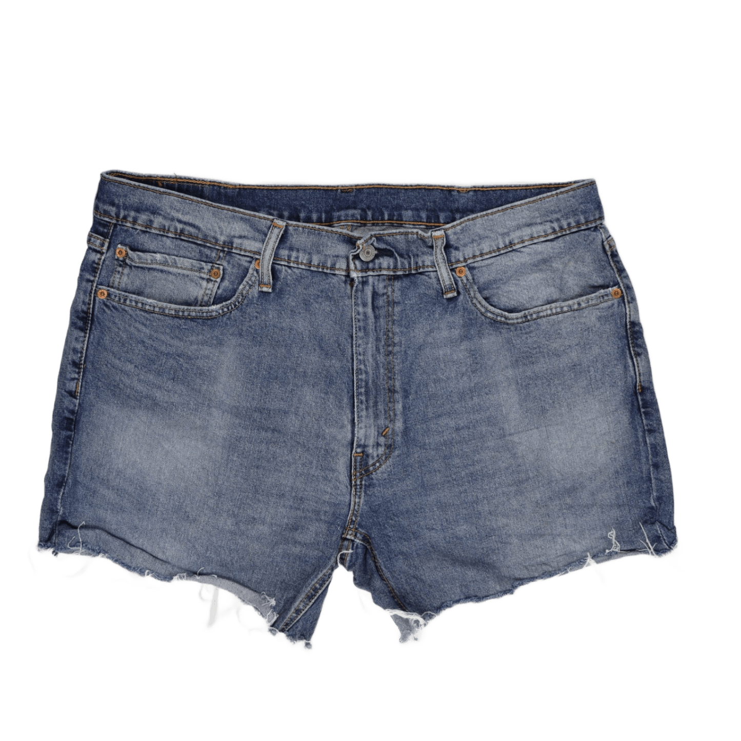 Levi's 541 Vintage Blue Denim Shorts W36 L32 Cotton Distressed Raw Hem