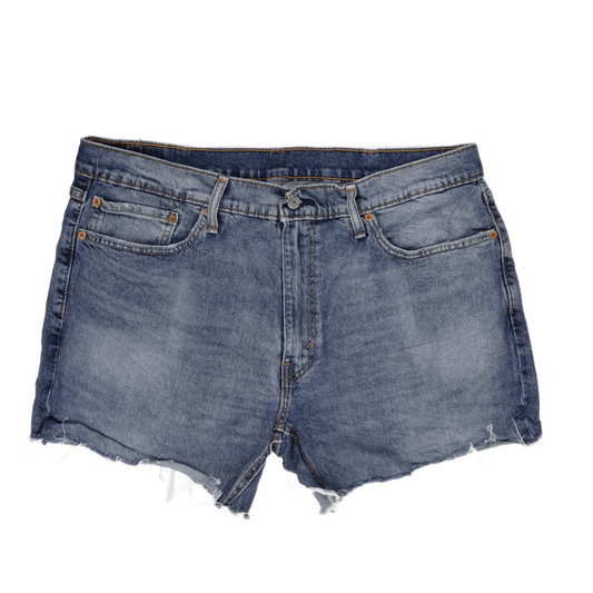 Levi's 541 Vintage Blue Denim Shorts W36 L32 Cotton Distressed Raw Hem