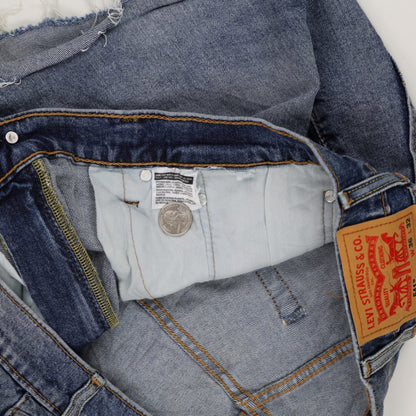 Levi's 541 Vintage Blue Denim Shorts W36 L32 Cotton Distressed Raw Hem