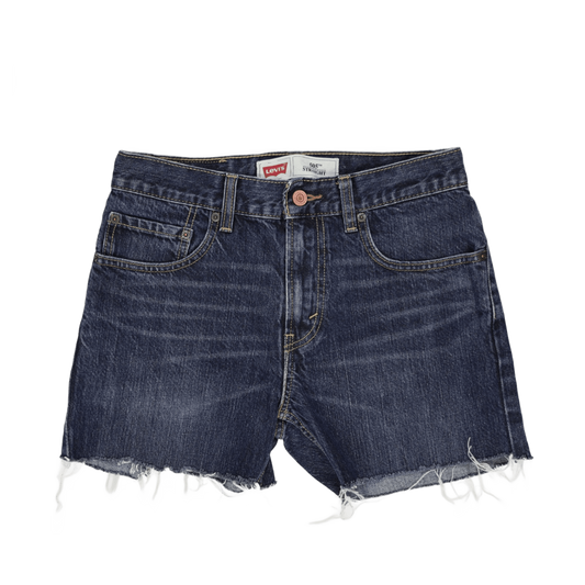 Levi's 505 High Rise Cut Off Distressed Denim Shorts Classic Blue Size 16 REG 100% Cotton