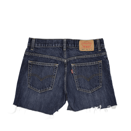 Levi's 505 High Rise Cut Off Distressed Denim Shorts Classic Blue Size 16 REG 100% Cotton