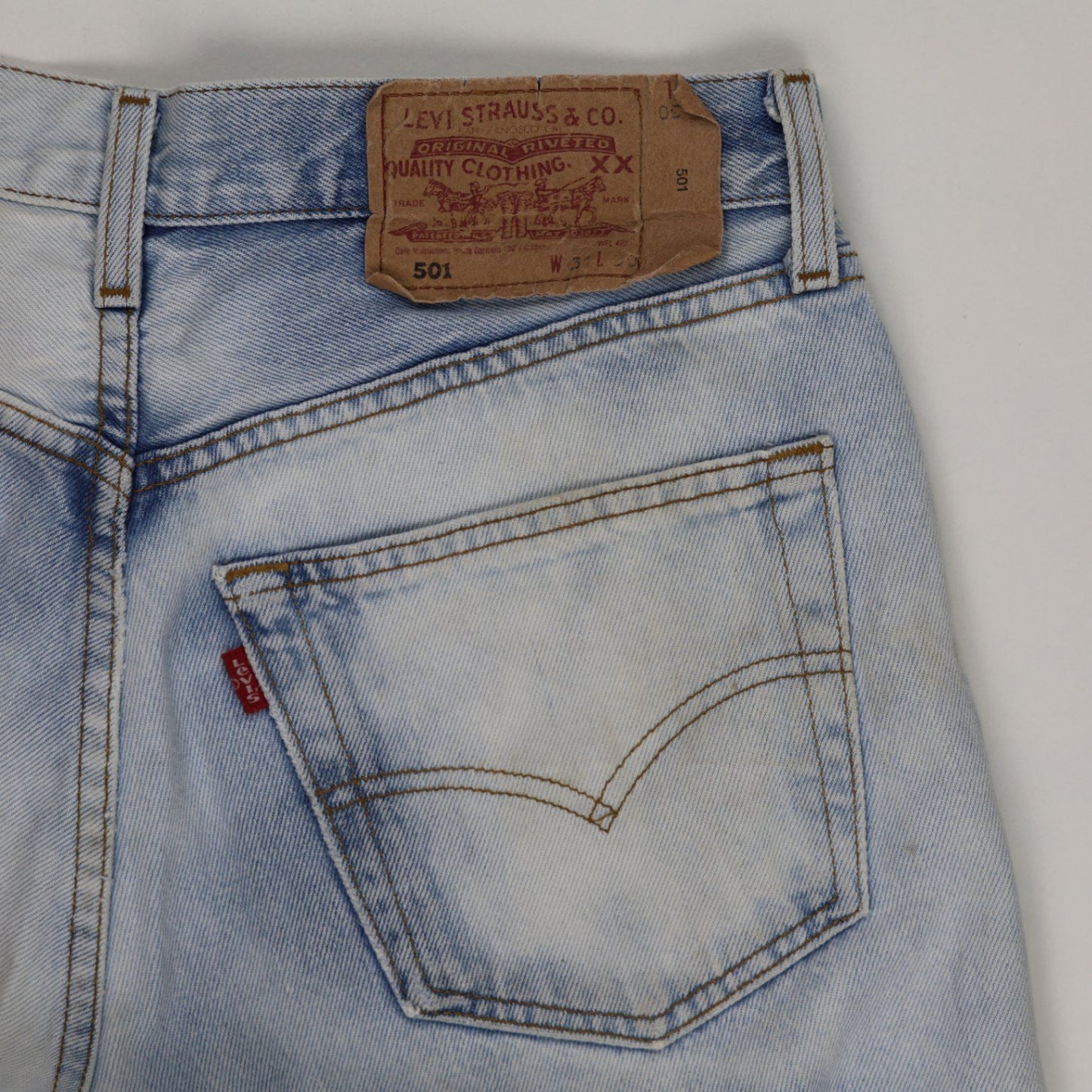 Levi's 501 Vintage High Waist Cut Off Shorts Light Blue W31 Cotton