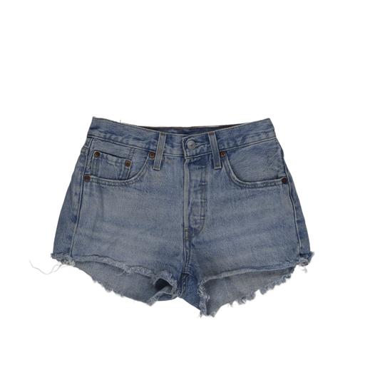 Levi's 501 Vintage High-Waisted Cut Off Denim Shorts Light Blue W28 100% Cotton