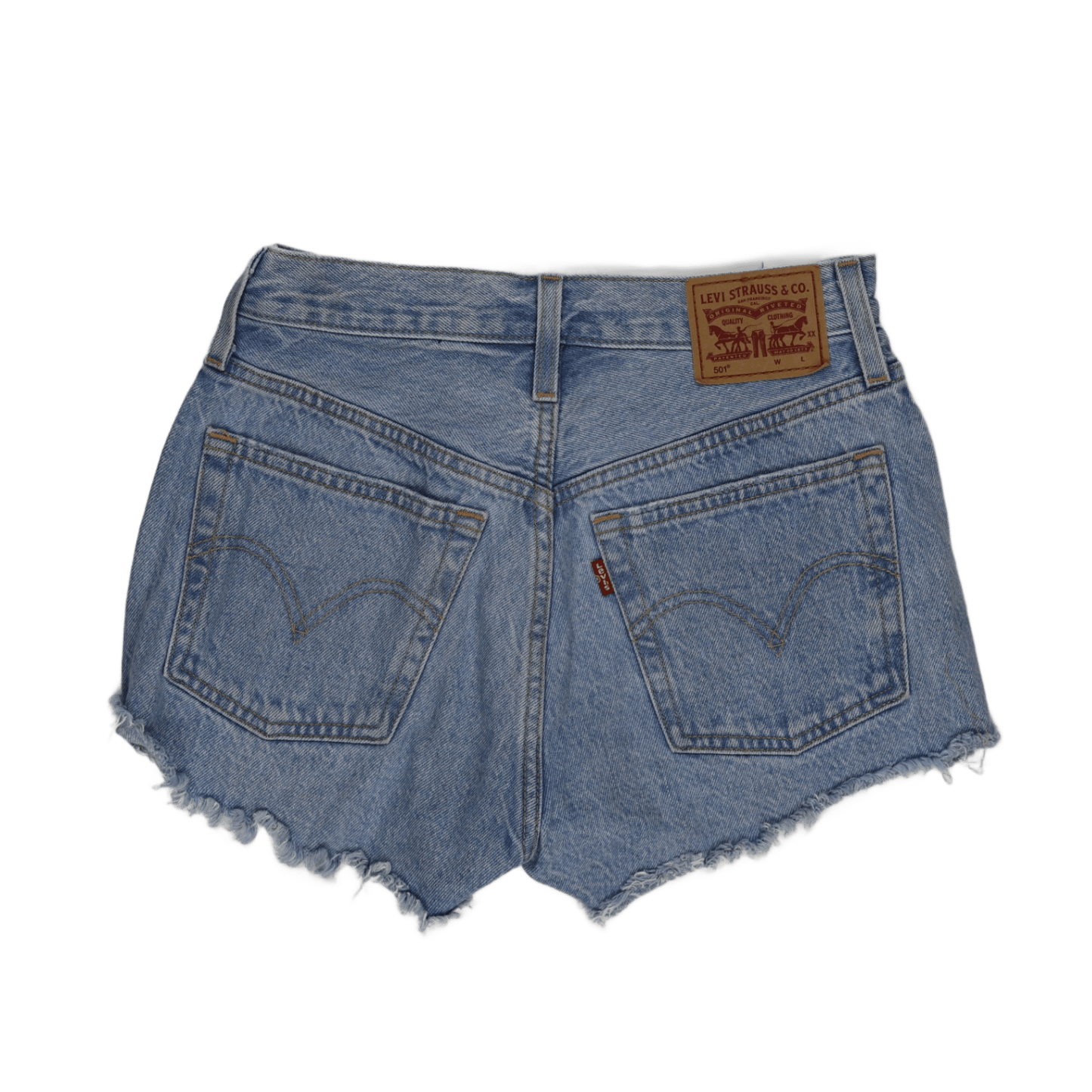 Levi's 501 Vintage High-Waisted Cut Off Denim Shorts Light Blue W28 100% Cotton