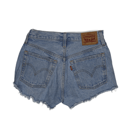 Levi's 501 Vintage High-Waisted Cut Off Denim Shorts Light Blue W28 100% Cotton