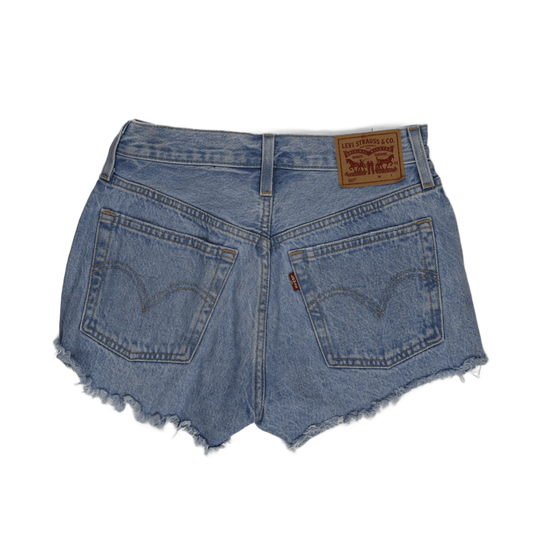 Levi's 501 Vintage High-Waisted Cut Off Denim Shorts Light Blue W28 100% Cotton